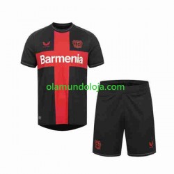 Camisola Bayer 04 Leverkusen Criança Equipamento Primeiro 2023-2024 Manga Curta